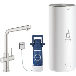 Grohe 30340DC1 Red Duo Instant Boiling Water Kitchen Tap and L Size Boiler - STAINLESS STEEL