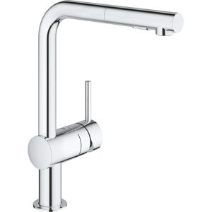 Grohe 30274000 Minta Single Lever Mixer Tap L-Spout Pull Out Spray - CHROME