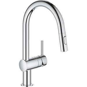 Grohe 31862000 Minta Single Lever Mixer Tap C-Spout Pull Out Spray - CHROME