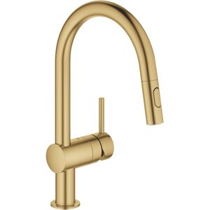 Grohe 32321GN2 Minta Single Lever Mixer Tap C-Spout Pull Out Spray - GOLD