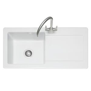 Caple FOX100 Foxboro 100 Single Bowl Inset Sink Reversible Drainer - WHITE