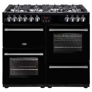 Belling FARMHOUSE 100DFTBLK 4133 100cm Dual Fuel Range Cooker - BLACK