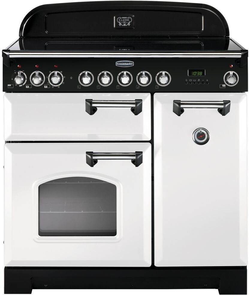 Rangemaster CDL90ECWH/C Classic Deluxe 90cm Ceramic Range Cooker 114270 - WHITE