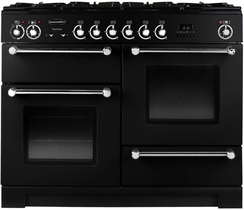 Rangemaster KCH110DFFBL/C Kitchener 110cm Dual Fuel Range Cooker 76280 - BLACK