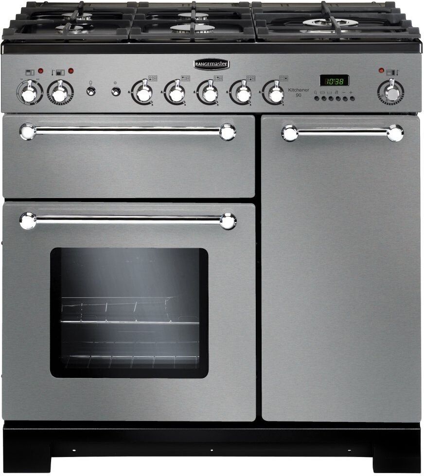 Rangemaster KCH90DFFSS/C Kitchener 90cm Dual Fuel Range Cooker 98760 - STAINLESS STEEL