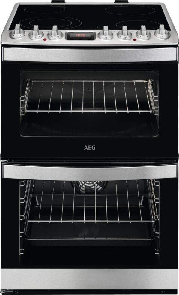 AEG CCB6740ACM 60cm Freestanding Electric Ceramic Cooker - STAINLESS STEEL