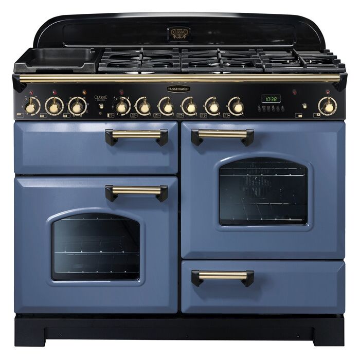 Rangemaster CDL110DFFSB/B Classic Deluxe 110cm Dual Fuel Range Cooker 129580 - STONE BLUE