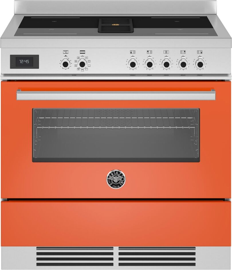 Bertazzoni PROCH94I1EART 90cm Professional Air-Tec Induction Range Cooker With Integrated Extraction - ORANGE