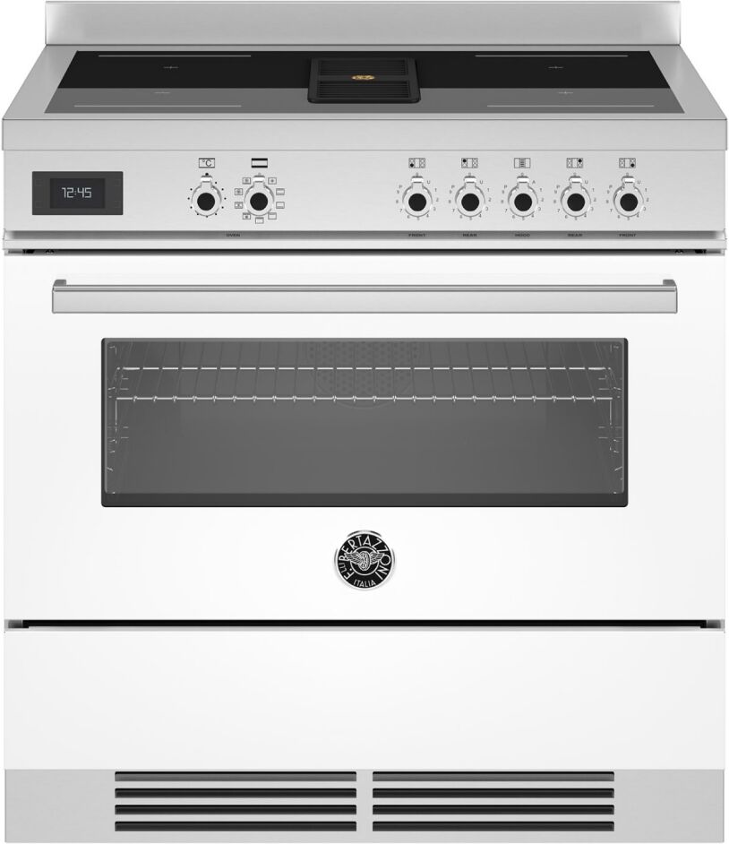 Bertazzoni PROCH94I1EBIT 90cm Professional Air-Tec Induction Range Cooker With Integrated Extraction - WHITE