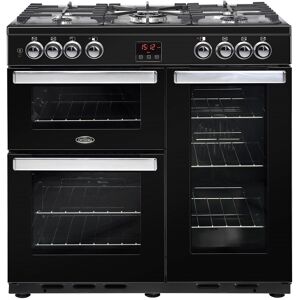 Belling COOKCENTRE 90DFTBLK 4071 90cm Dual Fuel Range Cooker - BLACK