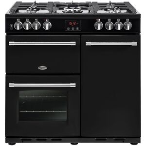 Belling FARMHOUSE 90DFTBLK 4121 90cm Dual Fuel Range Cooker - BLACK