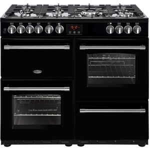 Belling FARMHOUSE 100DFTBLK 4133 100cm Dual Fuel Range Cooker - BLACK