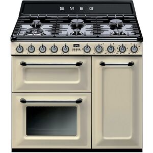 Smeg TR93P 90cm Victoria Dual Fuel Range Cooker - CREAM