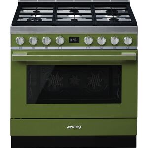 Smeg CPF9GPOG 90cm Portofino Pyrolytic Dual Fuel Range Cooker - OLIVE GREEN