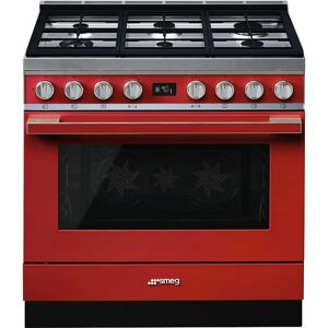 Smeg CPF9GPR 90cm Portofino Pyrolytic Dual Fuel Range Cooker - RED