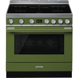 Smeg CPF9IPOG 90cm Portofino Pyrolytic Induction Range Cooker - OLIVE GREEN