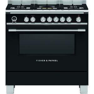 Fisher & Paykel Fisher Paykel OR90SCG6B1 90cm Pyrolytic Dual Fuel Range Cooker - BLACK