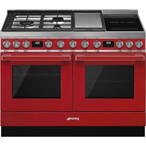 Smeg CPF120IGMPR 120cm Portofino Pyrolytic Dual Fuel Range Cooker - RED