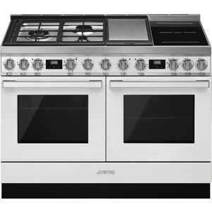 Smeg CPF120IGMPWH 120cm Portofino Pyrolytic Dual Fuel Range Cooker - WHITE