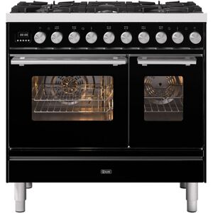 Ilve PD096WE3BK 90cm Roma Dual Fuel Twin Oven Range Cooker - BLACK