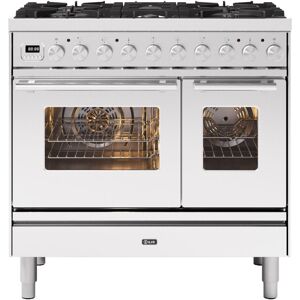 Ilve PD096WE3SS 90cm Roma Dual Fuel Twin Oven Range Cooker - STAINLESS STEEL