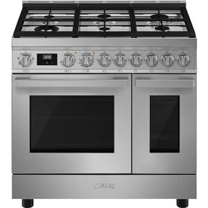 Smeg CPF92GMX 90cm Portofino Dual Fuel Twin Oven Range Cooker - STAINLESS STEEL