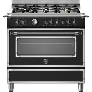 Bertazzoni HER96L1ENET 90cm Heritage Dual Fuel Range Cooker - BLACK