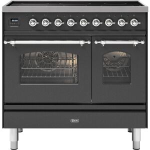 Ilve PDI096NE3MG 90cm Milano Induction Twin Oven Range Cooker - GRAPHITE