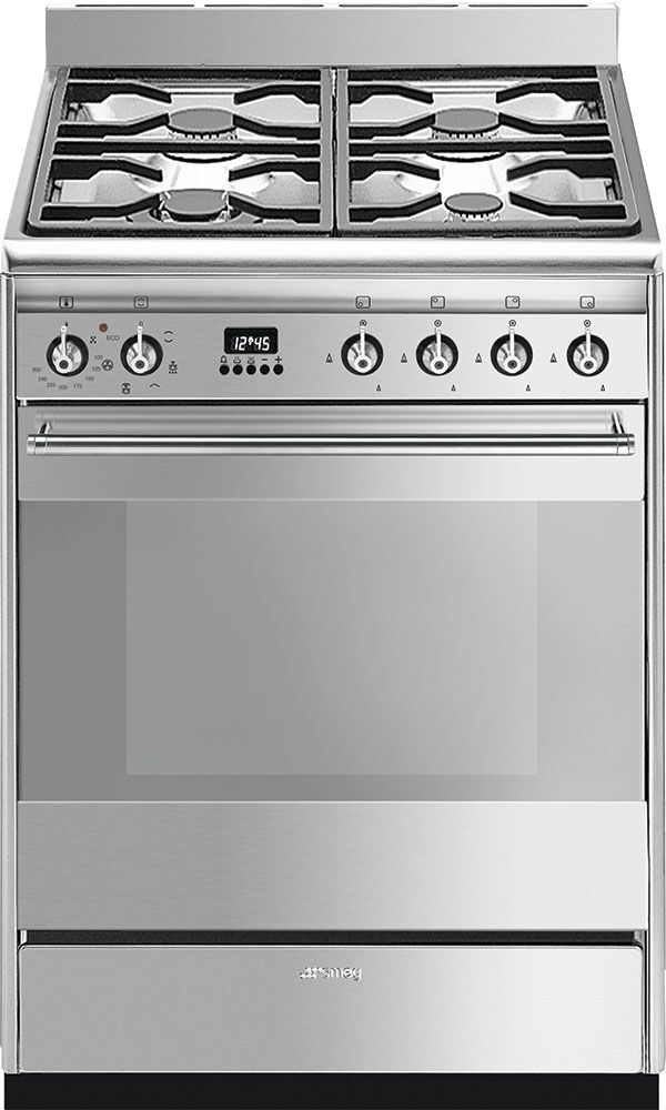 Smeg SUK61MX9 60cm Concert Freestanding Dual Fuel Cooker - STAINLESS STEEL