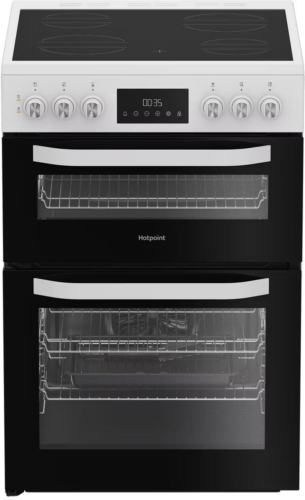 Hotpoint HDE6VDW 60cm Freestanding Electric Ceramic Cooker - WHITE