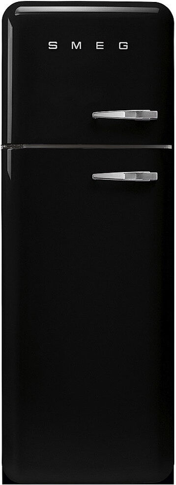 Smeg FAB30LBL5UK 60cm Retro Fridge Freezer Left Hand Hinge - BLACK