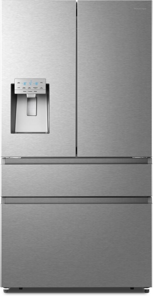 Hisense RF728N4SASE French Style Fridge Freezer With Ice & Water Non Plumbed - STAINLESS STEEL