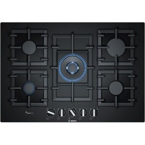 Bosch PPQ7A6B90 Series 6 75cm Frameless FlameSelect Gas On Glass Hob - BLACK