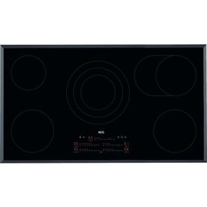 AEG HRE95770FB 91cm 5 Zone Hob2Hood Bevelled Ceramic Hob - BLACK