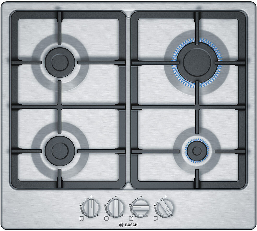 Bosch PGP6B5B90 Series 4 58cm 4 Burner Gas Hob - STAINLESS STEEL