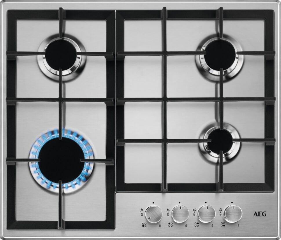 AEG HGB64200SM 60cm 4 Burner Gas Hob - STAINLESS STEEL