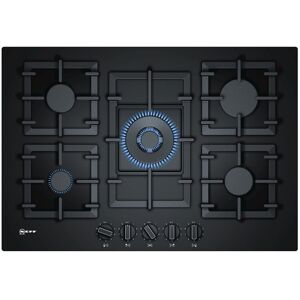 Neff T27CS59S0 75cm 5 Burner FlameSelect Gas On Glass Hob - BLACK