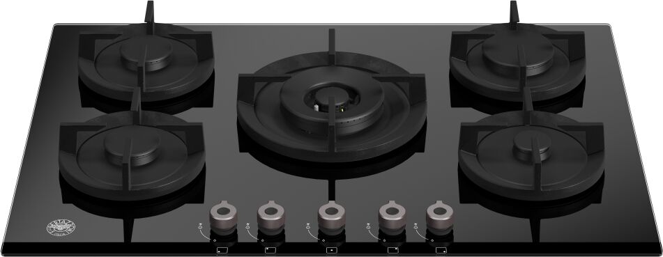 Bertazzoni P755CPROGNE 75cm Professional Series 5 Burner Gas On Glass Hob - BLACK