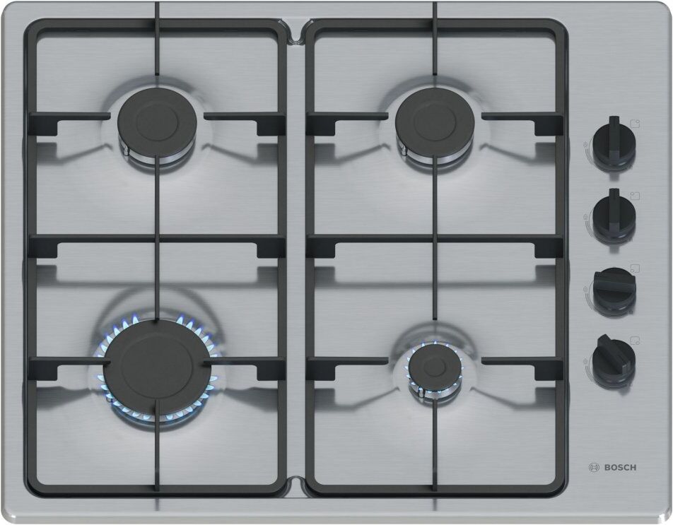 Bosch PBP6B5K60 60cm Series 2 4 Burner Gas Hob - STAINLESS STEEL