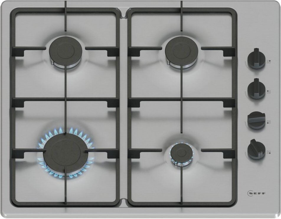 Neff T26BKP6N0 60cm N30 4 Burner Gas Hob - STAINLESS STEEL