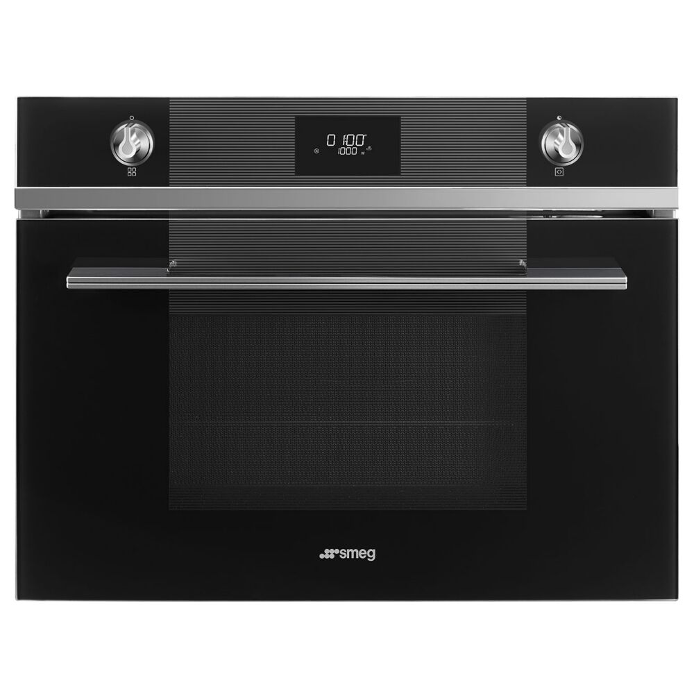 Smeg SF4101MN1 Linea Microwave Oven & Grill For Tall Housing - BLACK