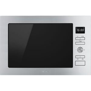 Smeg FMI425X Cucina Built In Microwave & Grill For Tall Housing - STAINLESS STEEL