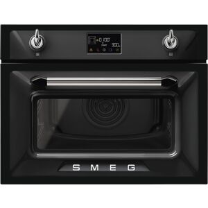 Smeg SO4902M1N Victoria Compact Combi Microwave For Tall Housing - BLACK