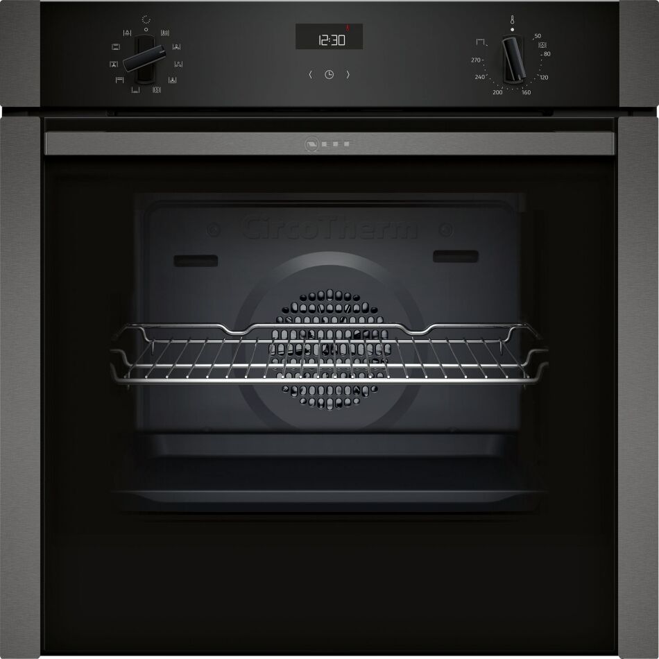 Neff B3ACE4HG0B N50 CircoTherm Single Oven SlideAway Door - GRAPHITE