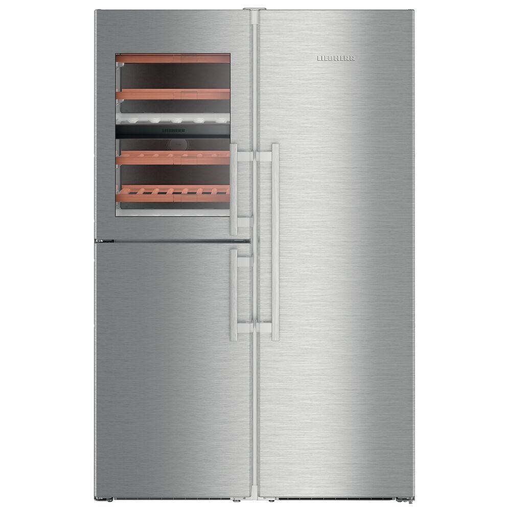 Liebherr SBSES8496 121cm Side By Side Biofresh-Plus Fridge Freezer With Icemaker & Wine Storage - STAINLESS STEEL