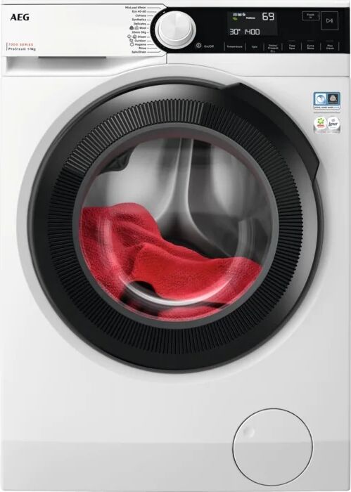 AEG LFR73944B 9kg Series 7000 ProSteam Washing Machine 1400rpm - WHITE