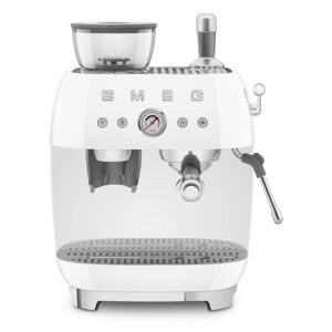 Smeg EGF03WHUK Freestanding Retro Espresso Coffee Machine With Grinder - WHITE