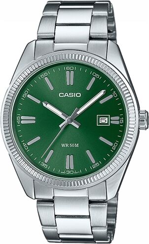 Casio Collection MTP-1302PD-3AVEF Green Dial Stainless Steel Bracelet Watch