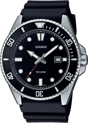 Casio Mens Stainless Steel Black Strap Diver Watch