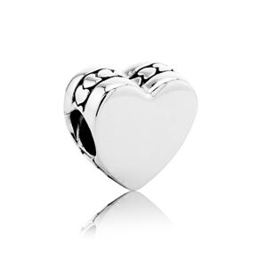 Pandora Engraving Heart Charm - Silver